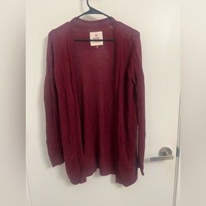 Maroon knit cardigan